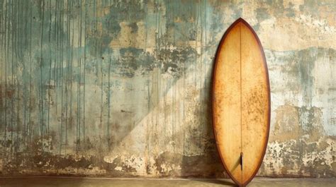 Premium Photo Leaning Surfboard Against Wall