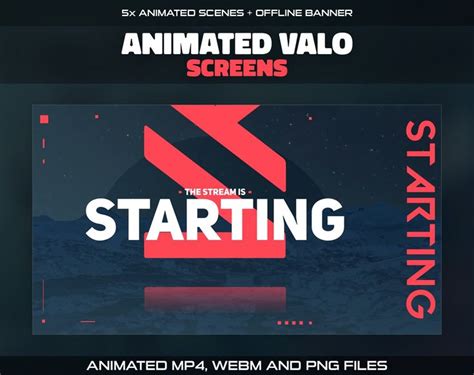 Animated Valo Twitch Screens Starting Be Right Back Etsy Twitch Animation Background Scenes