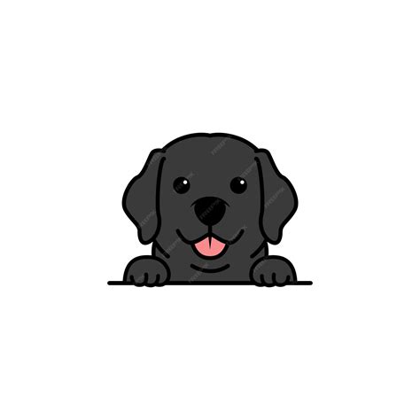 Premium Vector Cute Black Labrador Retriever Puppy Cartoon Vector