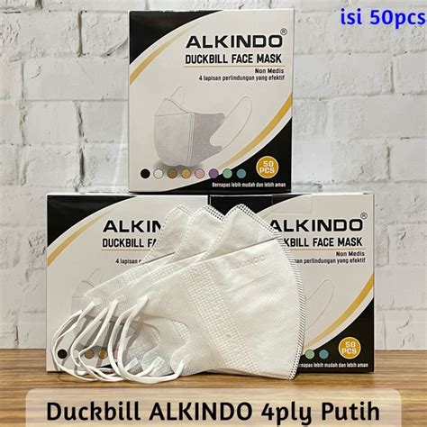 Jual Masker Duckbill Alkindo Mouson Emboss Mix Warna Hitam Putih Abu