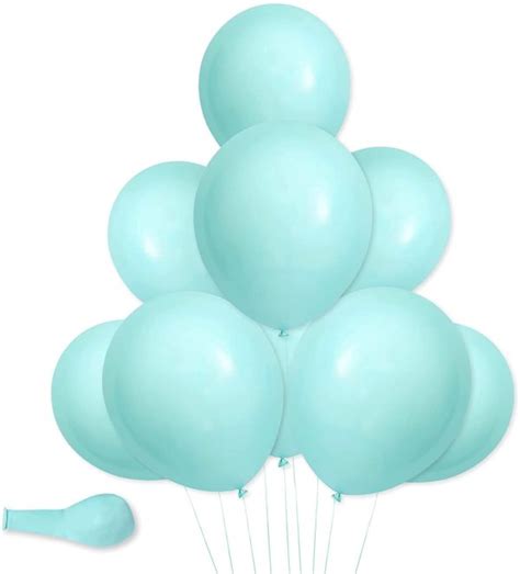 WEIKA 100 Pcs 12 Inch Pastel Blue Balloons Macaron Tiffany Blue Helium