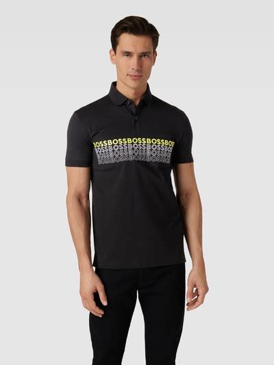 BOSS Green Poloshirt Mit Label Stitching Modell Pavel Black Online