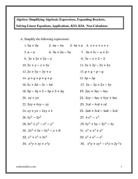 SOLUTION Algebra Practice Worksheet Studypool Worksheets Library