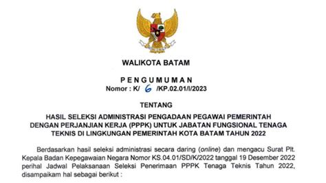 905 Peserta Dinyatakan Lulus Seleksi Administarsi PPPK Teknis Pemko