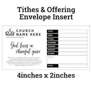 Tithes and Offering Envelope Insert Canva Editable Template Church ...