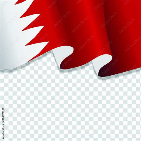 Waving Flag Of Bahrain Illustration Of Wavy Bahrain Flag For National