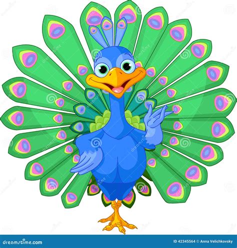 Cartoon Peacock Stock Vector Image 42345564