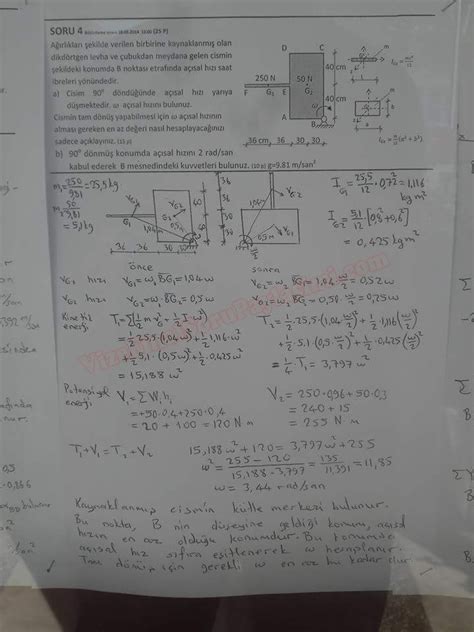 Dinamik Dersi B T Nleme Sorular Ve Cevaplar Sayfa Vize