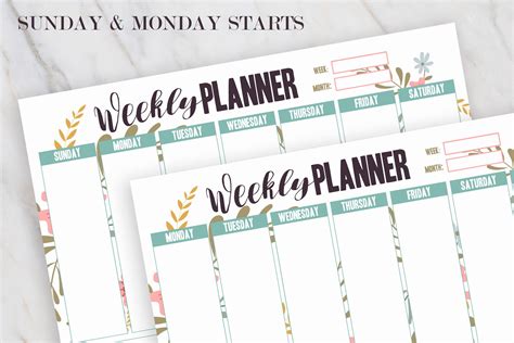 Weekly Planner Printable, Weekly Desk Planner, Weekly Planner Pad ...