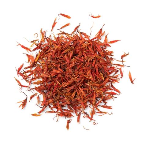 Premium Photo Heap Of Dried Safflower Leaves Isolated On White Background