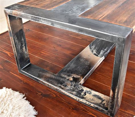 Handmade Reclaimed Wood Steel Coffee Table Vintage Rustic Etsy