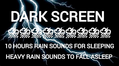 Rain And Thunder Sounds For Sleeping Black Screen 10 Hours Rain