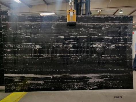 Black Polished Finish Silver Portoro Marble Slab Thickness 16 Mm At