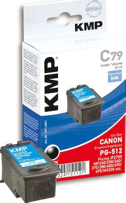 KMP C79 Συμβατό Μελάνι Εκτυπωτή InkJet Canon PG 512 Μαύρο Skroutz gr