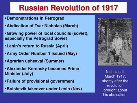 PPT - The Russian Revolution, 1917 Causes and Effects PowerPoint ...