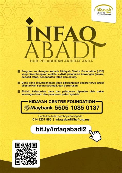 Tabung Infaq Abadi Kini Dibuka Hidayah Centre Foundation