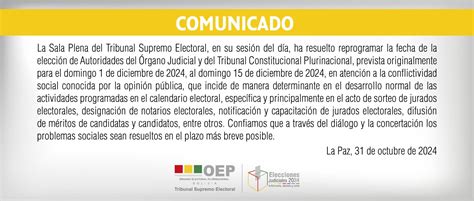 Elecciones Judiciales Rgano Electoral Plurinacional