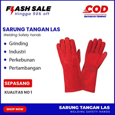 Jual Sarung Tangan Las Listrik Anti Panas Sarung Argon Kulit Safeti