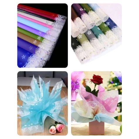 Jual FREE PACKING Kertas Buket 1 Lembar Kertas Buket Motif Flower