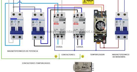 Esquema De Conexion De Un Contactor Monofasico Reloj Horario Y