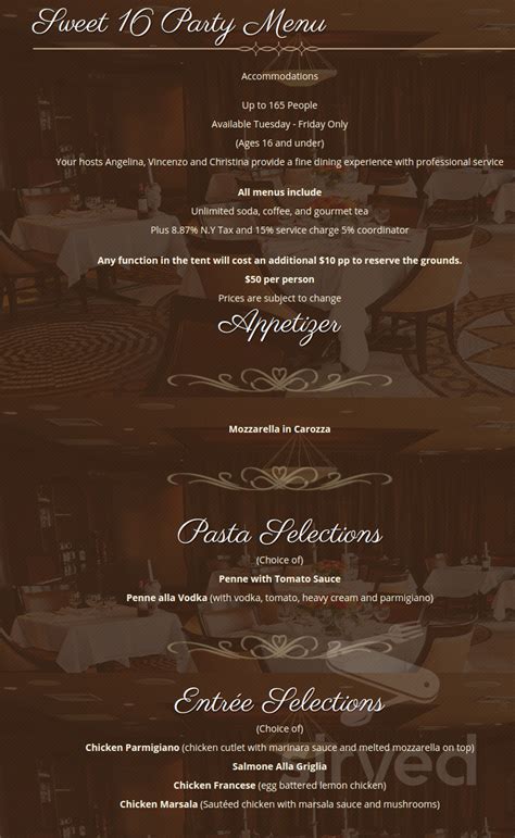 Angelinas Restaurant Menu In Staten Island New York Usa