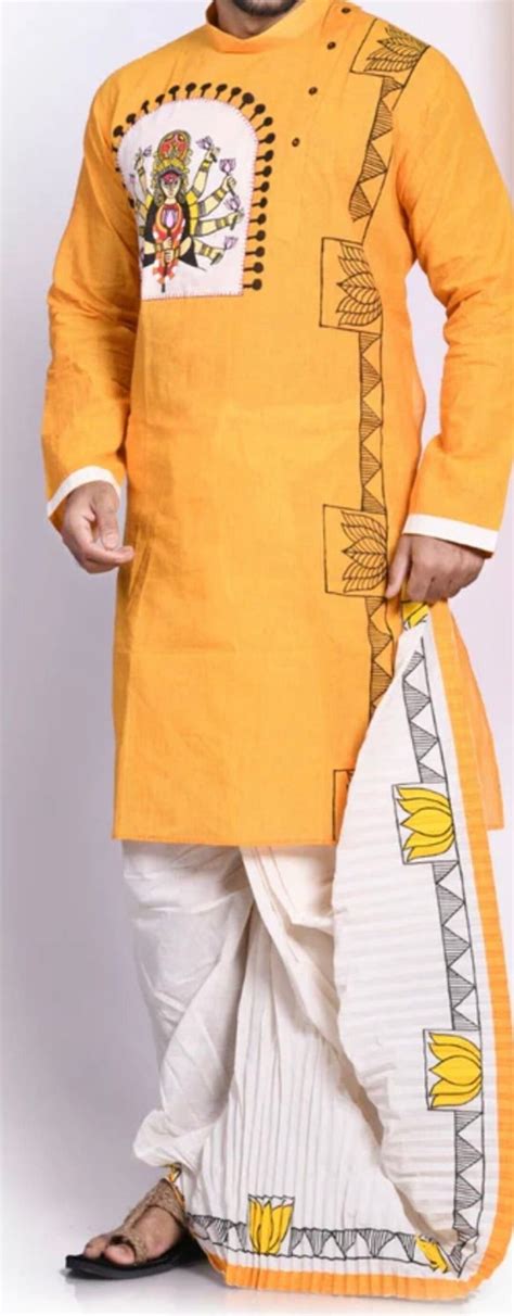 Mens Bengali Style Dhuti Kurta Set Etsy