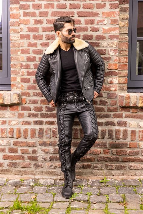 Biker Lederjacke Aus Echt Leder Lammnappa F R M Nner