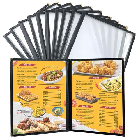 Flkqc Menu Covers Pcs X Transparent Restaurant Recipe Menu