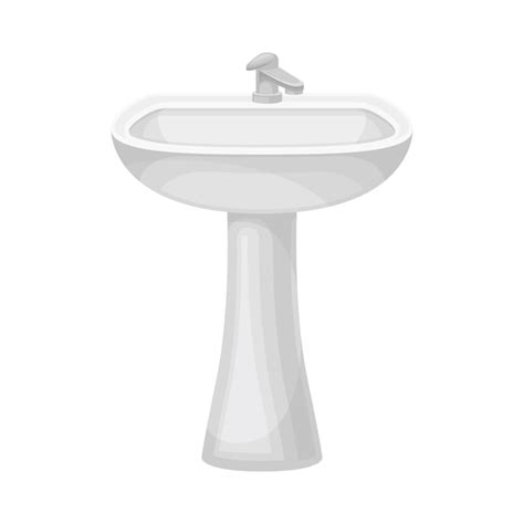 Lavabo De Ba O Blanco Con Grifo Aislado En Ilustraci N Vectorial De