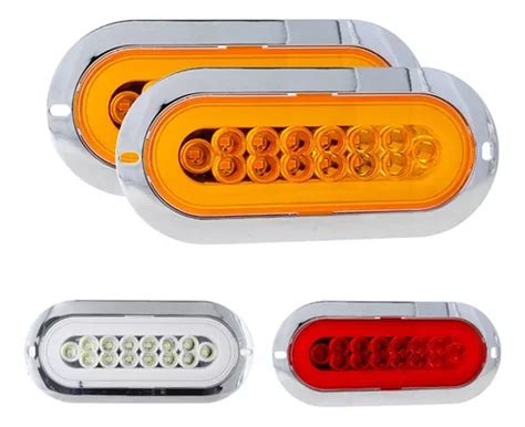 Par Plafon 14 Led Ovalado Arillo Gel Tipo Original Con Arnef Cuotas