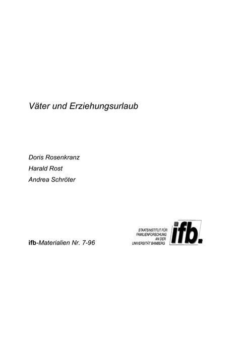 PDF Väter und Erziehungsurlaub