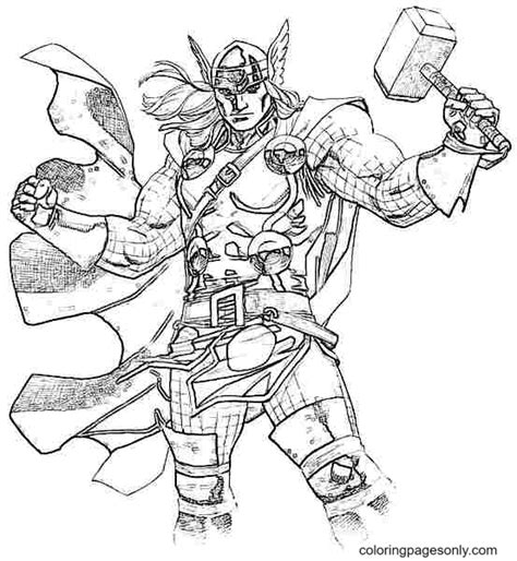 Thor Hammer Coloring Pages