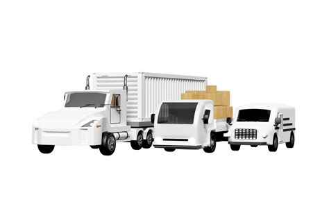 3d Land Transport Concept Worldwide Shipping With Truck Delivery Van