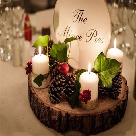 Christmas wedding_Table Decs - Sandhole Oak Barn