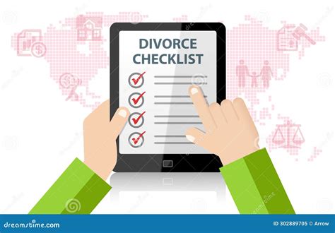 Divorce Planning Checklist Infographic Stock Illustration