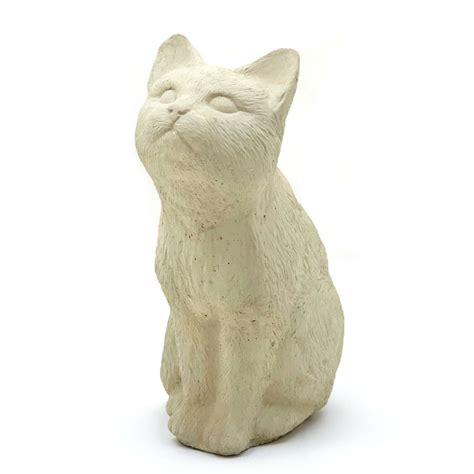 Vintage Bird Watching Cat Statue Cement Concrete Outdoor Garden Kitten Figurine Ebay