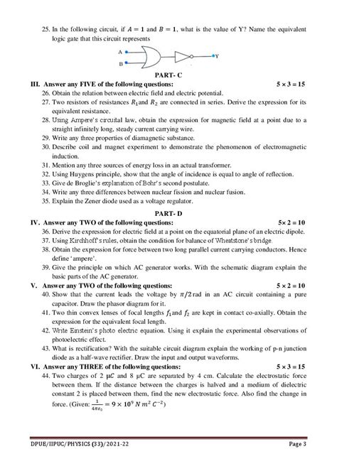 Karnataka Nd Puc Model Question Paper For Physics