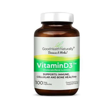 Vitamin D3 4000 IU 100 Capsules GOODHEALTH VITAMIND3 10