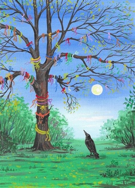 X Print Of Painting Ryta Crow Tree Of Wishes Magic Folk Art