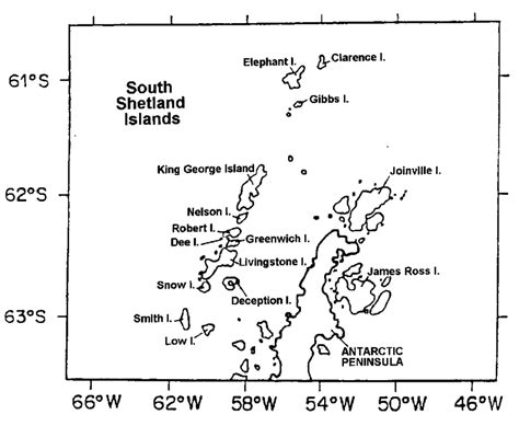 Map of South Shetland Islands. | Download Scientific Diagram