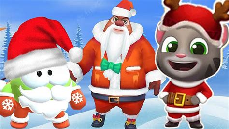 Talking Tom Gold Run Vs Om Nom Run Vs Boonie Bears Briar Run Christmas