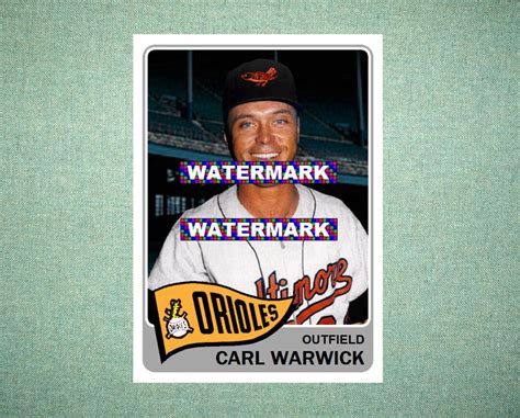 Carl Warwick Baltimore Orioles Custom Baseball Card 1965 Style Etsy