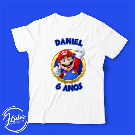 Camiseta Infantil Personalizada Mario Bros Elo