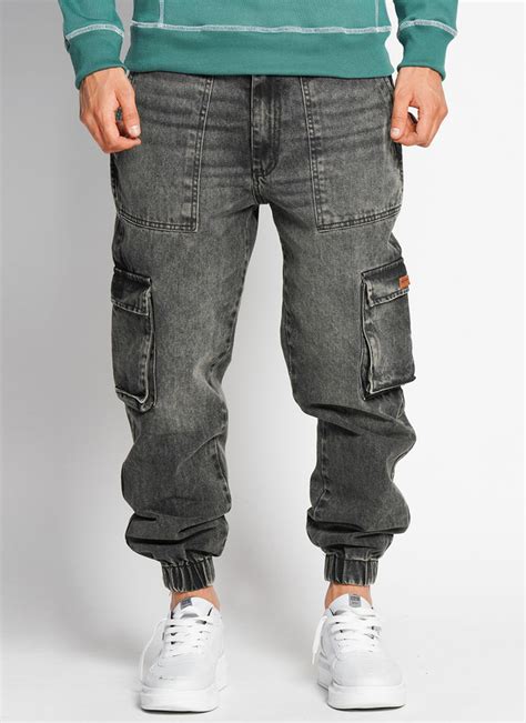 JEAN BROSS CARGO NEGRO GASTADO Comprar En Bross