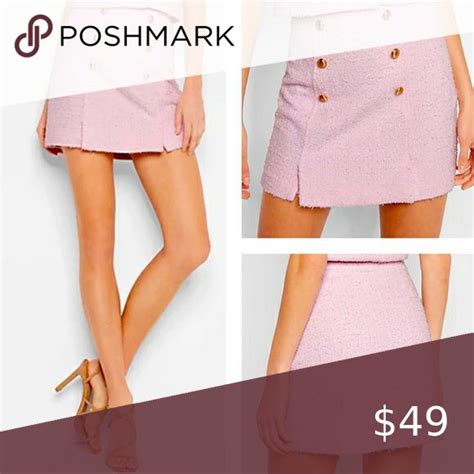 Express Pink Super High Waisted Tweed Mini Skirt Tweed Mini Skirt