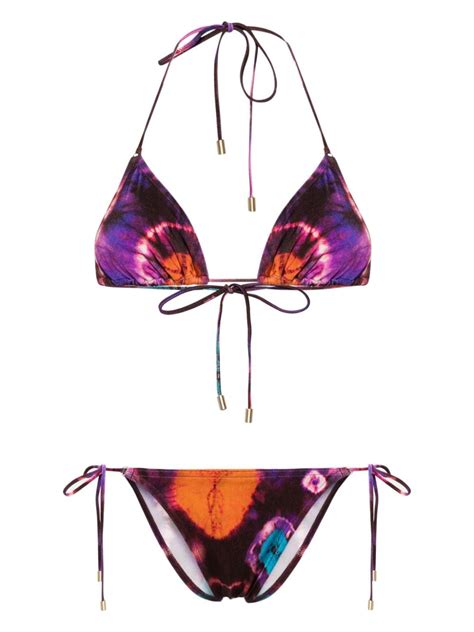 ZIMMERMANN Acadian Tie Dye Bikini Set Purple FARFETCH