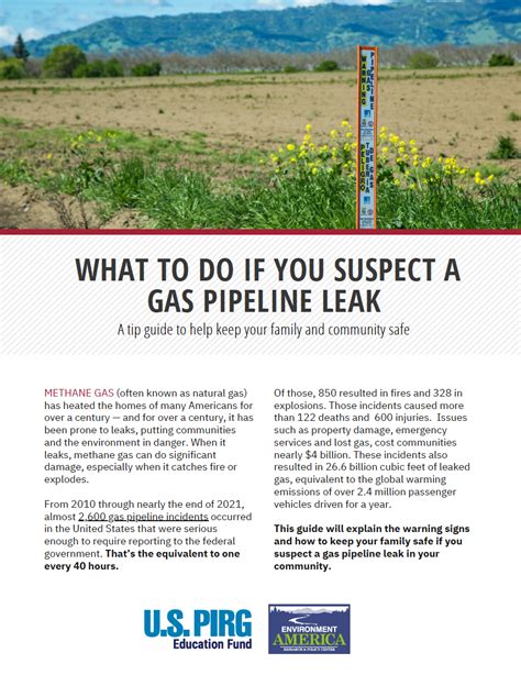 What to do if you suspect a gas pipeline leak