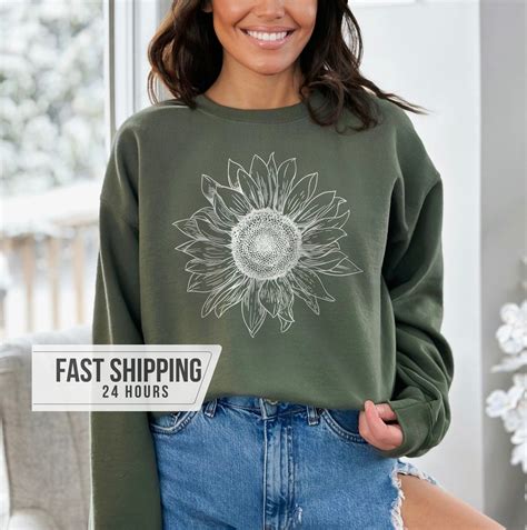 Sunflower Sweatshirt Sunflower T Flower Girl Ts Womens T