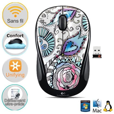 Logitech Souris Sans Fil Optique M325 Floral Prix Pas Cher Cdiscount