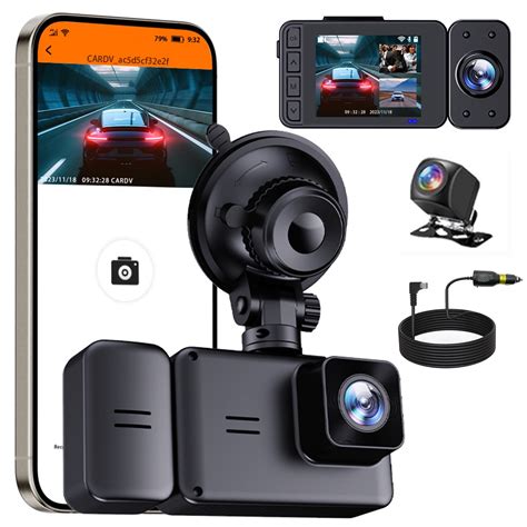 Dash Cam Wifi P Fhd Car Driving Recorder Inch Ips Screen Three